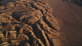 AXSF17_049 - 5K aerial stock footage of tilting up the San Andreas Fault, San Luis Obispo County, California