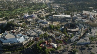 HD stock footage aerial video flyby Universal Studios Hollywood in Universal City, California Aerial Stock Footage | CAP_004_006