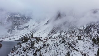 4K stock footage aerial video of snowy mountains in the Sierra Nevadas, Inyo National Forest, California Aerial Stock Footage | CAP_015_028