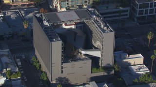 HD stock footage aerial video of approaching the college in Hollywood, California Aerial Stock Footage | CAP_016_013