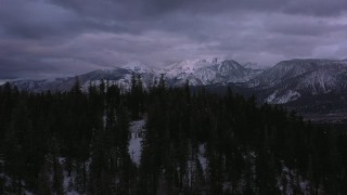 4K stock footage aerial video of a snowy mountain peak in the distance, Inyo National Forest, California Aerial Stock Footage | CAP_019_022