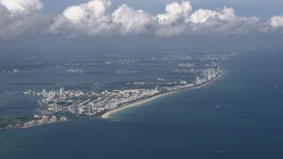 HD stock footage aerial video of a wide view of South Beach and Miami Beach, Florida Aerial Stock Footage | CAP_020_047