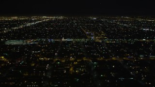 5K aerial stock footage flying by a residential neighborhood at night, Los Angeles, California Aerial Stock Footage | DCA01_064