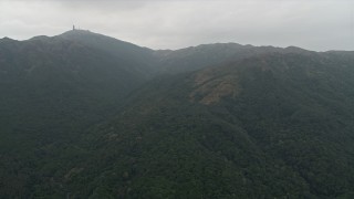 4K aerial stock footage of green mountains in the New Territories, Hong Kong, China Aerial Stock Footage | DCA02_024