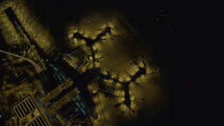 DCA03_112 - 4K aerial stock footage of bird's eye view of McCarran International Airport, Las Vegas, Nevada Night