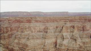 DCA04_034 - 4K aerial stock footage of panning across jagged cliff faces in Grand Canyon, Arizona