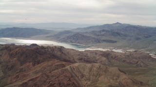 4K aerial stock footage of South Cove seen from foothills, Lake Mead, Nevada Aerial Stock Footage | DCA04_060