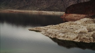 4K aerial stock footage of flying low over Lake Mead shoreline, Nevada Aerial Stock Footage | DCA04_066