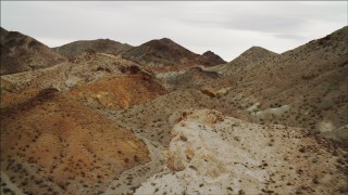 4K aerial stock footage of flying over foothills toward Hiller Mountains, Nevada Aerial Stock Footage | DCA04_075