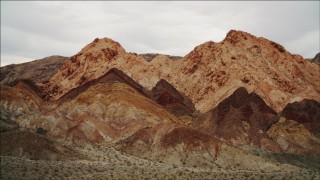 4K aerial stock footage of flying toward a peak in Hiller Mountains, Nevada Aerial Stock Footage | DCA04_077