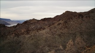 4K aerial stock footage of flying over rocky ridges in Hiller Mountains, Nevada Aerial Stock Footage | DCA04_080