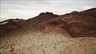 4K aerial stock footage of flying toward mountains near Lake Mead, Nevada Aerial Stock Footage | DCA04_087