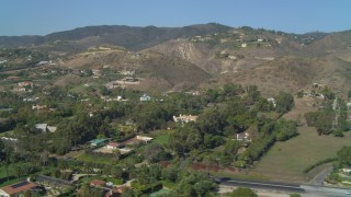 4K aerial stock footage of hillside homes and mansions in Malibu, California Aerial Stock Footage | DCA05_126