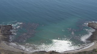 4K aerial stock footage flyby cove and cliffs in Rancho Palos Verdes, California Aerial Stock Footage | DCA06_052