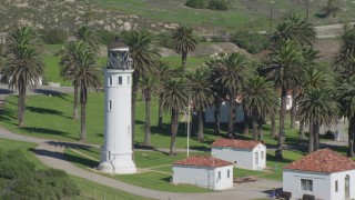 4K aerial stock footage orbit the Point Vicente Lighthouse, Rancho Palos Verdes, California Aerial Stock Footage | DCA06_056