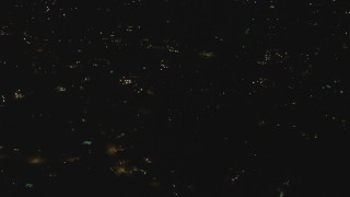 4K aerial stock footage of flying over residential neighborhood, Woodland Hills, California, night Aerial Stock Footage | DCA07_178