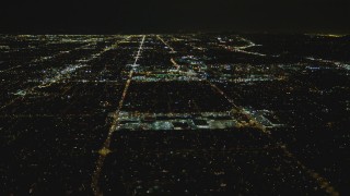 4K aerial stock footage of Fallbrook Center, Westfield Topanga Mall, West Hills, California, night Aerial Stock Footage | DCA07_187