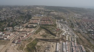 4K aerial stock footage of urban residential neighborhoods in hills in Tijuana, Mexico Aerial Stock Footage | DCA08_043