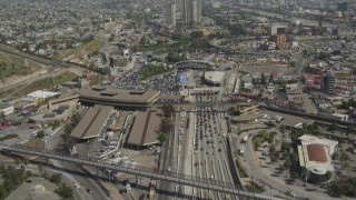 Border Crossings Aerial Stock Footage