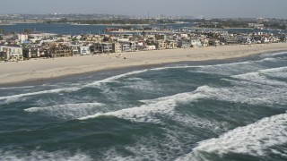 4K aerial stock footage of beachfront neighborhoods in Mission Beach, California Aerial Stock Footage | DCA08_150