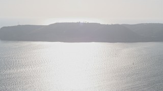 4K aerial stock footage silhouette of cliffs, Point Loma, California Aerial Stock Footage | DCA08_216