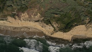 4K aerial stock footage of a bird's eye view of coastal cliffs and satellite dish, Point Loma, California Aerial Stock Footage | DCA08_224