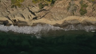 4K aerial stock footage video of a bird's eye view of coastal cliffs, Point Loma, California Aerial Stock Footage | DCA08_225