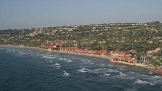 4K aerial stock footage of a beachfront hotel and park, La Jolla, California Aerial Stock Footage | DCA08_247