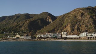 5K aerial stock footage of beachfront homes in Malibu, California Aerial Stock Footage | DCLA_141