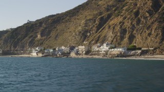 DCLA_142 - 5K aerial stock footage of Malibu oceanfront homes in California