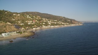 5K aerial stock footage of homes by the beach and on hillsides in Malibu, California Aerial Stock Footage | DCLA_175