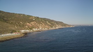 5K aerial stock footage of beachfront homes on the coast of Malibu, California Aerial Stock Footage | DCLA_176