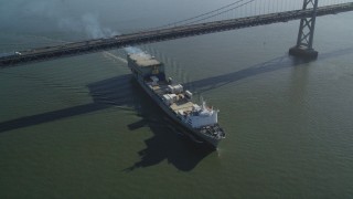 Cargo Ships Aerial Stock Footage