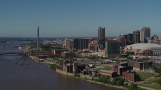 5.7K aerial stock footage of the Gateway Arch and Downtown St. Louis, Missouri Aerial Stock Footage | DX0001_000613