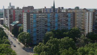 5.7K aerial stock footage of an apartment building in Downtown St. Louis, Missouri Aerial Stock Footage | DX0001_000803