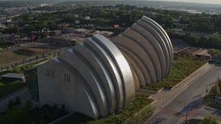 5.7K aerial stock footage approach and fly over concert hall in Downtown Kansas City, Missouri Aerial Stock Footage | DX0001_001136