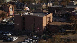 5.7K aerial stock footage of a brick police station in Denver, Colorado Aerial Stock Footage | DX0001_001763