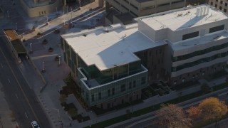 5.7K aerial stock footage orbit a police crime lab in Downtown Denver, Colorado Aerial Stock Footage | DX0001_001799