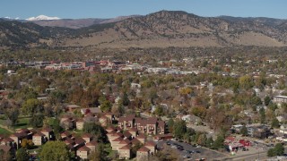 5.7K aerial stock footage of flying by the mountain town of Boulder, Colorado and then descending Aerial Stock Footage | DX0001_001955