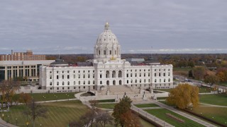 5.7K aerial stock footage of flying by the Minnesota State Capitol in Saint Paul, Minnesota Aerial Stock Footage | DX0001_002386