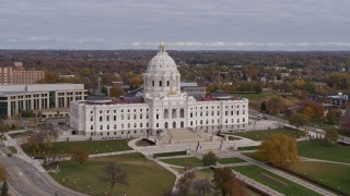 DX0001_002391 - 5.7K aerial stock footage of a stationary view of the Minnesota State Capitol in Saint Paul, Minnesota