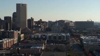 5.7K aerial stock footage of the Indiana State House in Downtown Indianapolis, Indiana Aerial Stock Footage | DX0001_002887