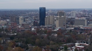 5.7K aerial stock footage slowly flyby the city's skyline before flying away in Downtown Lexington, Kentucky Aerial Stock Footage | DX0001_003218