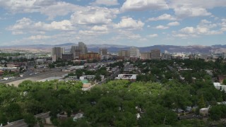 5.7K aerial stock footage of the city's skyline, seen from west of the city in Reno, Nevada Aerial Stock Footage | DX0001_004_039