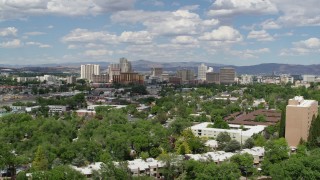 5.7K aerial stock footage of the hotels and casino resorts of Reno, Nevada Aerial Stock Footage | DX0001_004_053