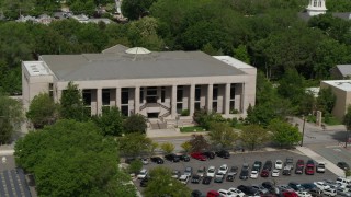 DX0001_007_009 - 5.7K aerial stock footage of passing by the Supreme Court of Nevada in Carson City, Nevada