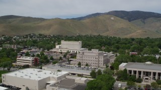 DX0001_007_014 - 5.7K aerial stock footage flyby Supreme Court, Nevada State Legislature, and focus on office building in Carson City, Nevada