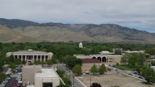 5.7K aerial stock footage approach the Supreme Court, the Nevada State Capitol, and State Library in Carson City, Nevada Aerial Stock Footage | DX0001_007_016