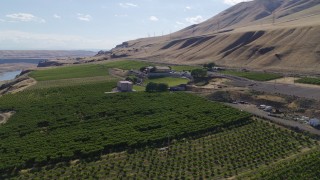 5.7K aerial stock footage of approaching the Maryhill Winery and amphitheater in Goldendale, Washington Aerial Stock Footage | DX0001_018_017