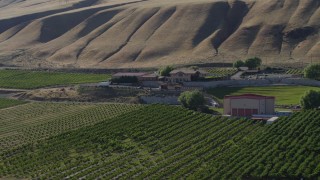 5.7K aerial stock footage of circling around the Maryhill Winery and amphitheater in Goldendale, Washington Aerial Stock Footage | DX0001_018_041